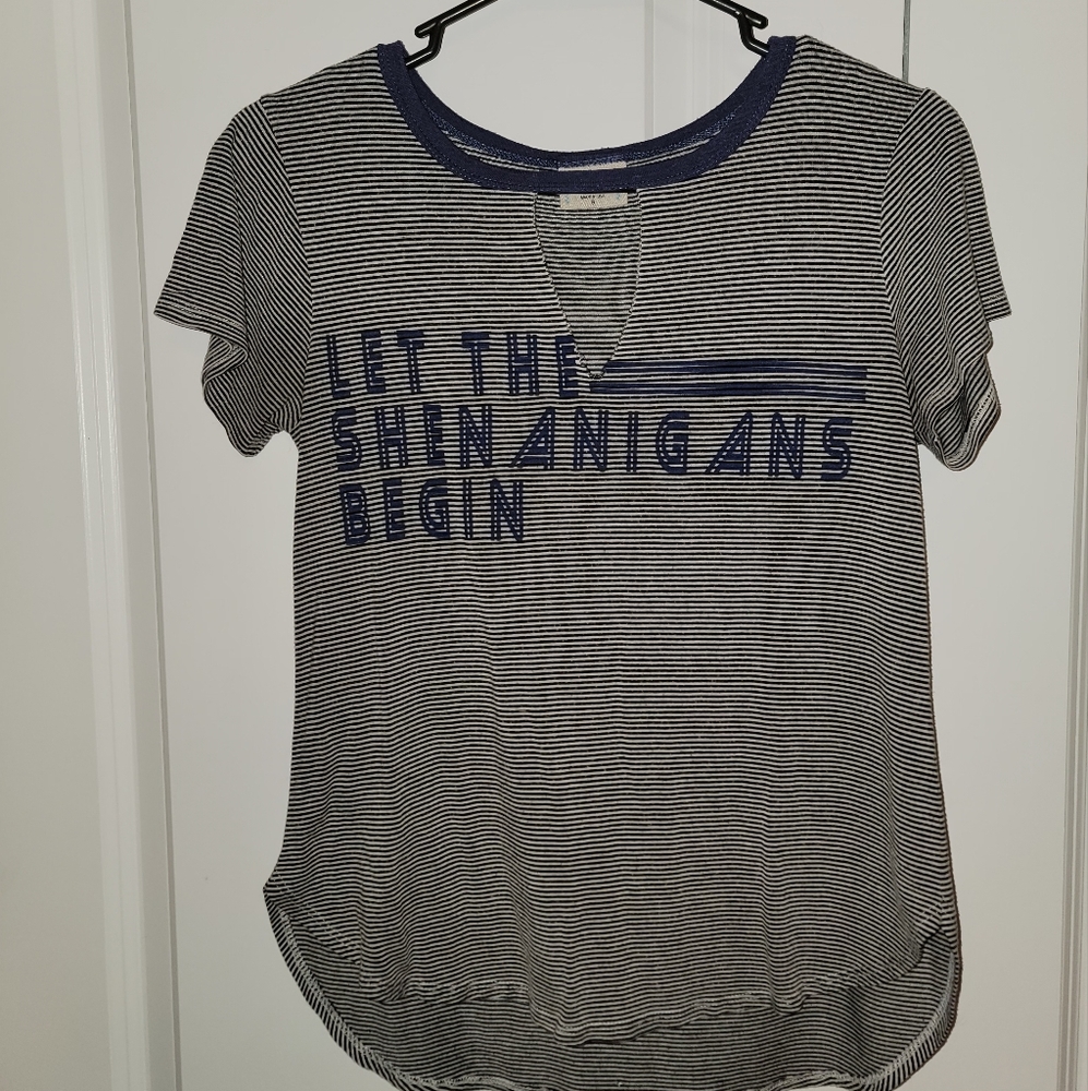 h.i.p. Navy and White Striped Tee